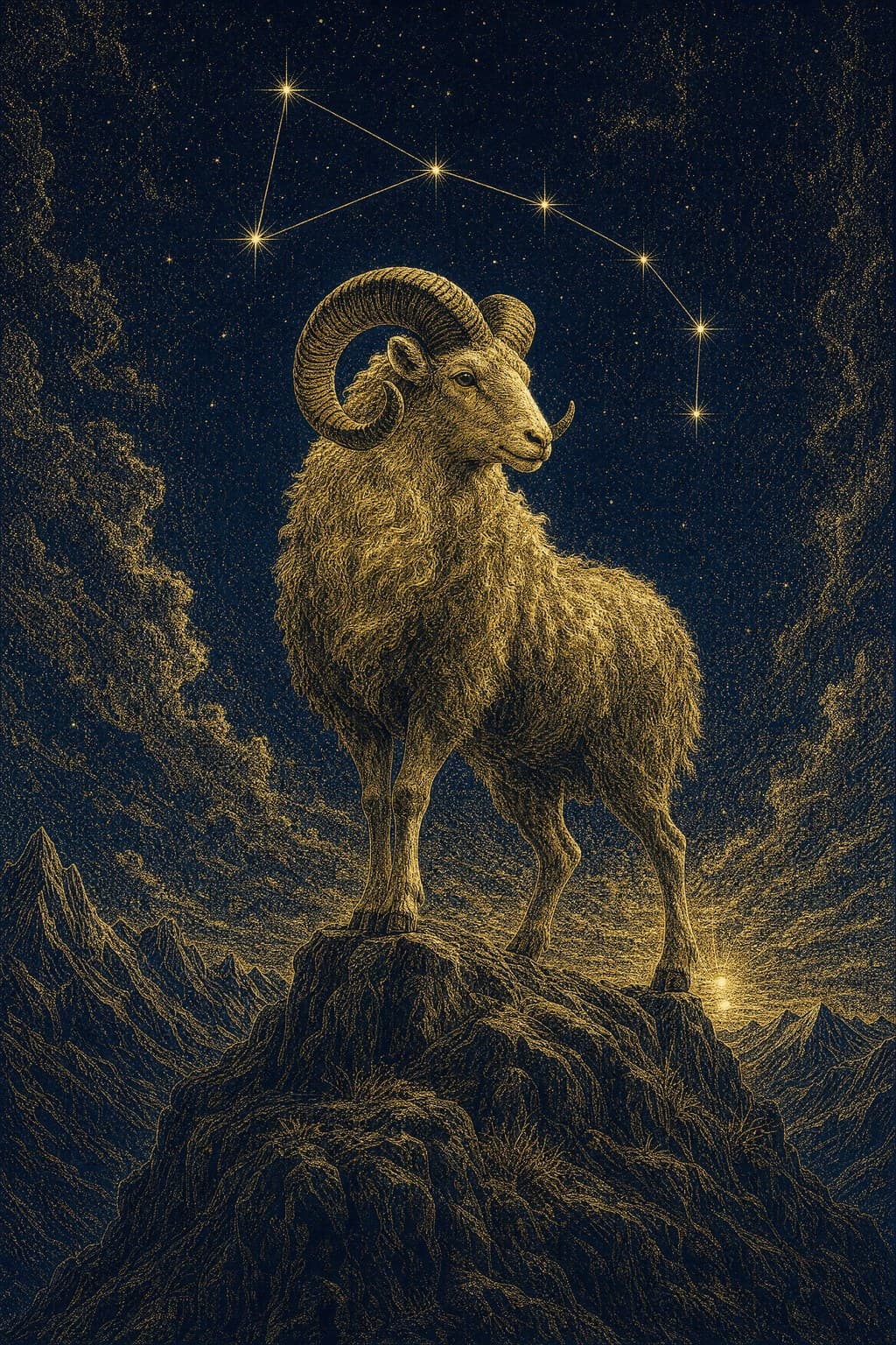 Aries — Gold-Ink Night