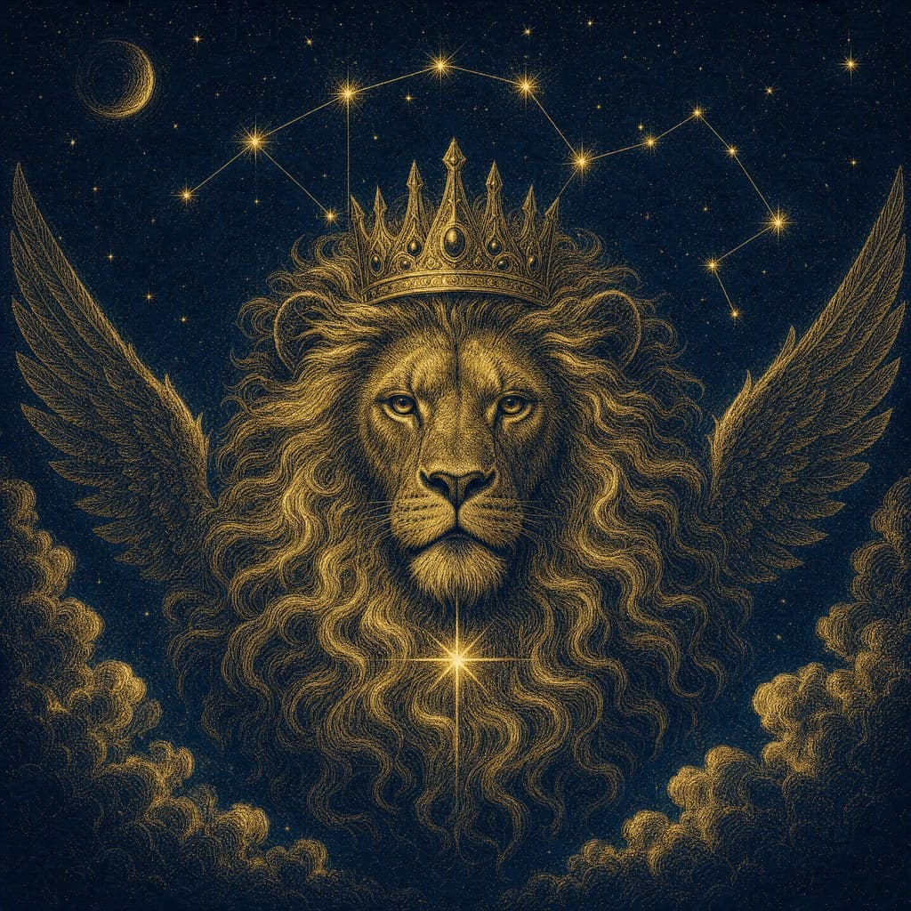 Leo — Gold-Ink Night — Square