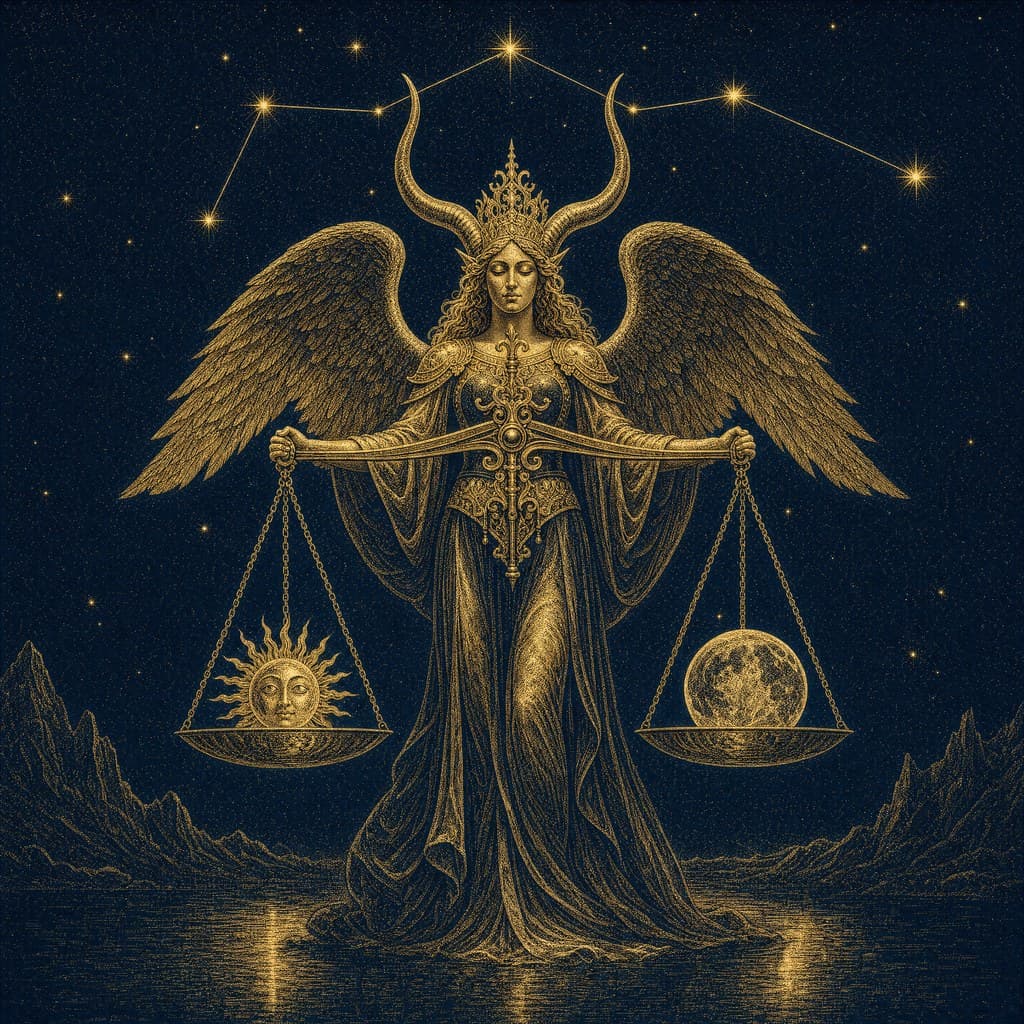 Libra — Gold-Ink Night — Square