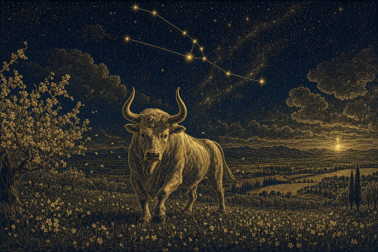Taurus — Gold-Ink Night — Cinematic