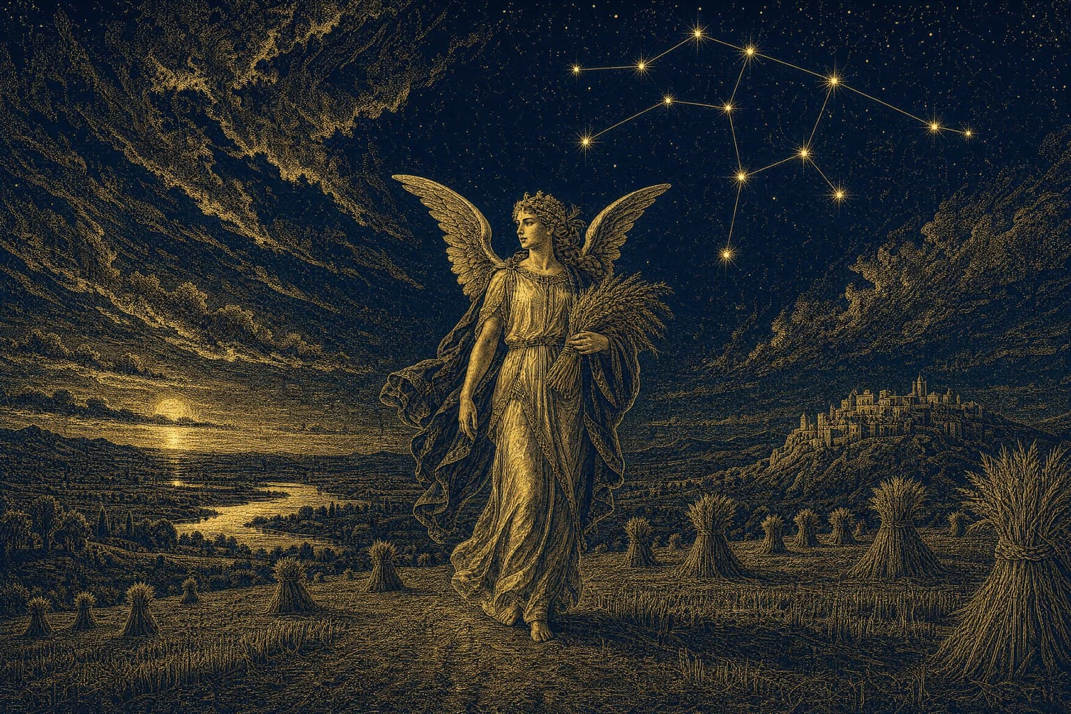 Virgo — Gold-Ink Night — Cinematic