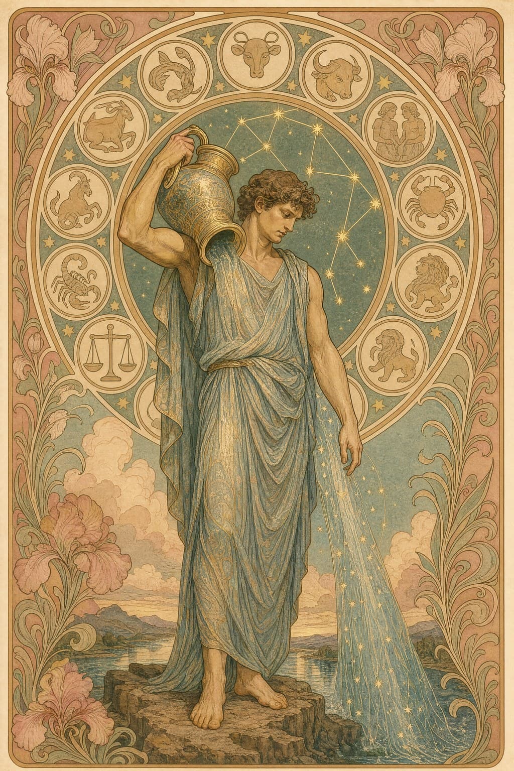 Aquarius — Art Nouveau — Portrait