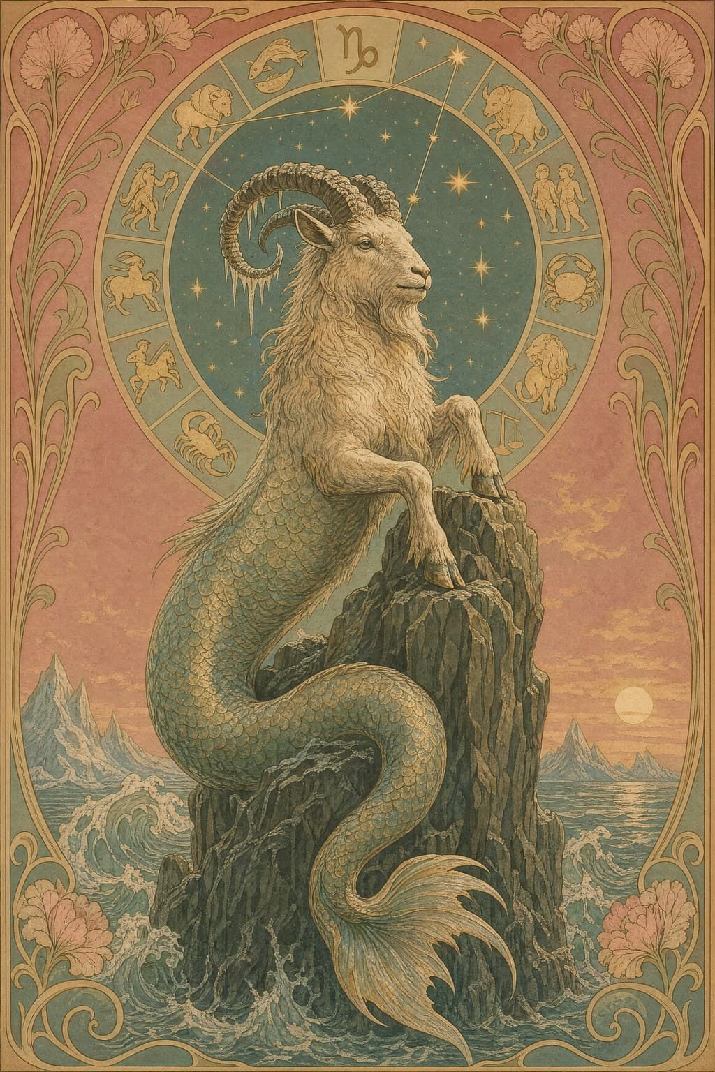 Capricorn — Art Nouveau — Portrait