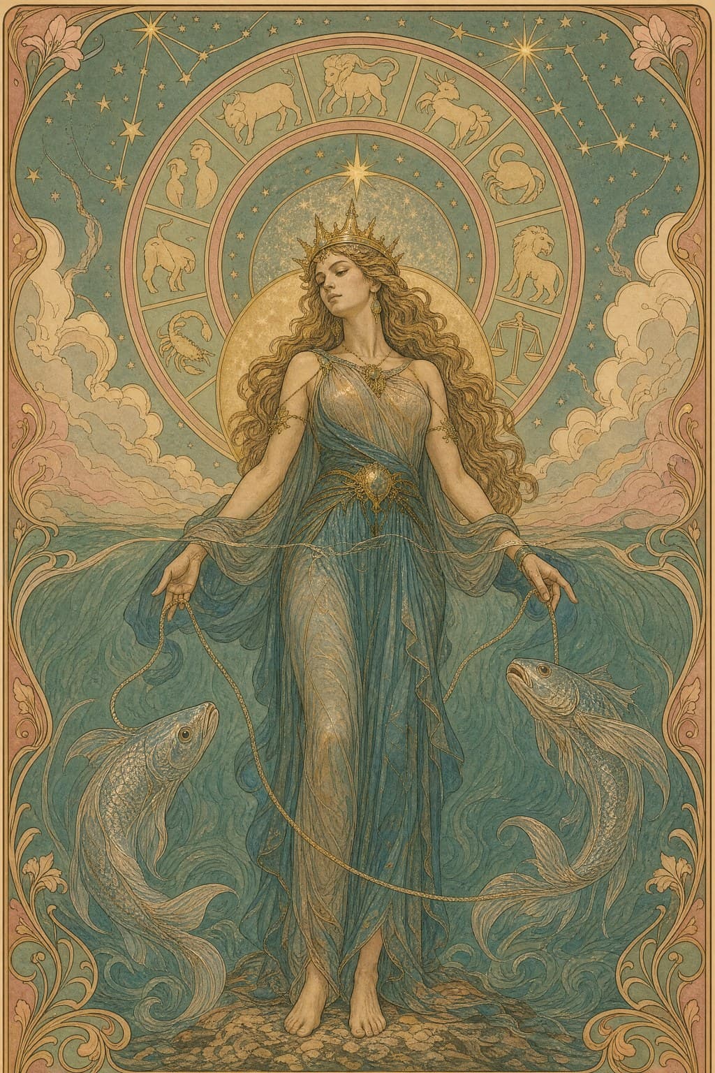 Pisces — Art Nouveau — Portrait