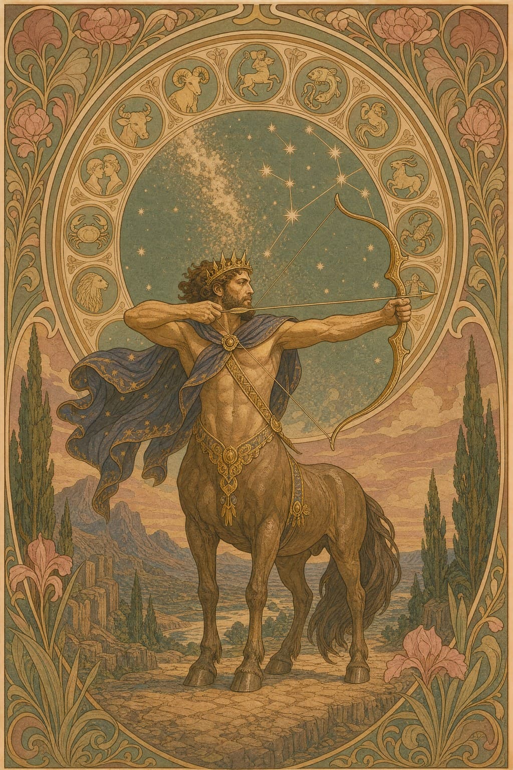 Sagittarius — Art Nouveau — Portrait