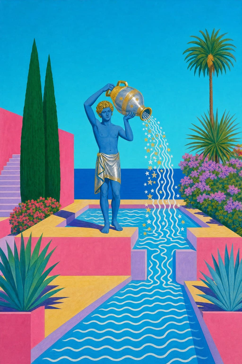 Aquarius — Pool & Palm — Portrait