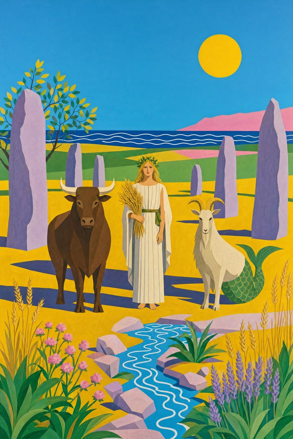 The Earth Trine — Pool & Palm — Portrait