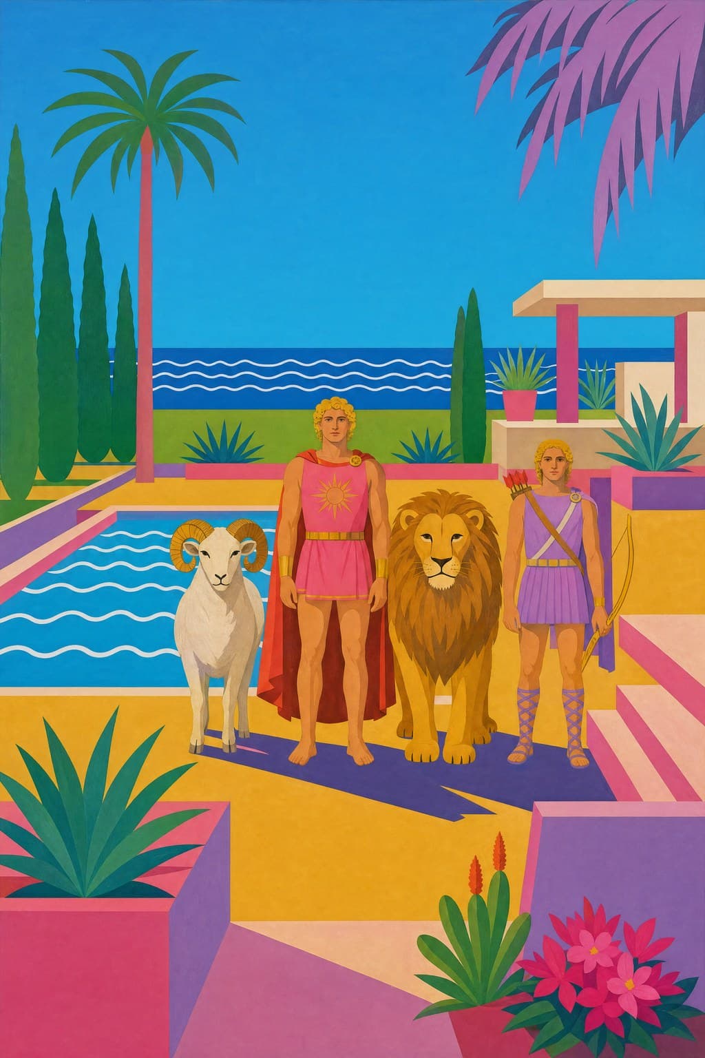 The Fire Trine — Pool & Palm — Portrait