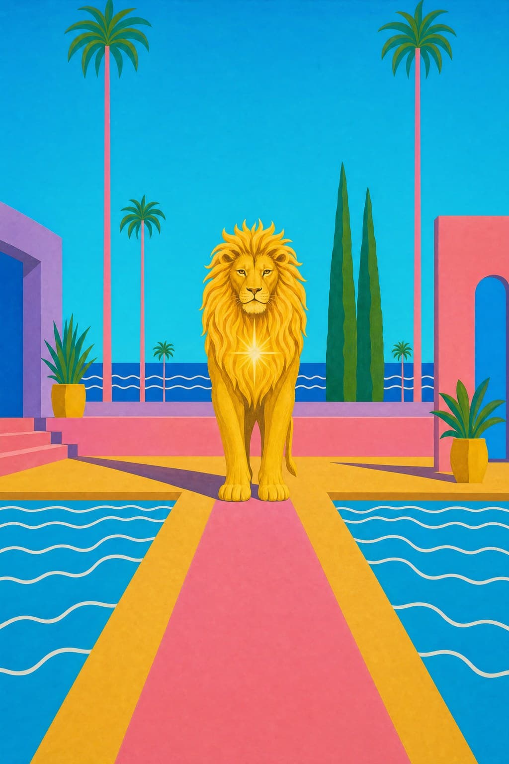Leo — Pool & Palm — Portrait