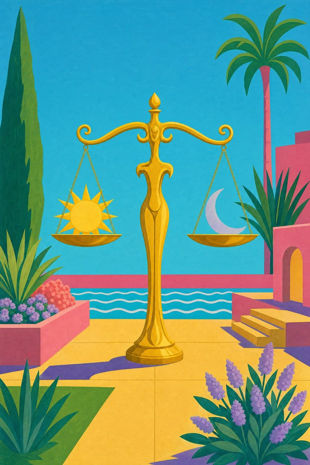 Libra — Pool & Palm — Portrait