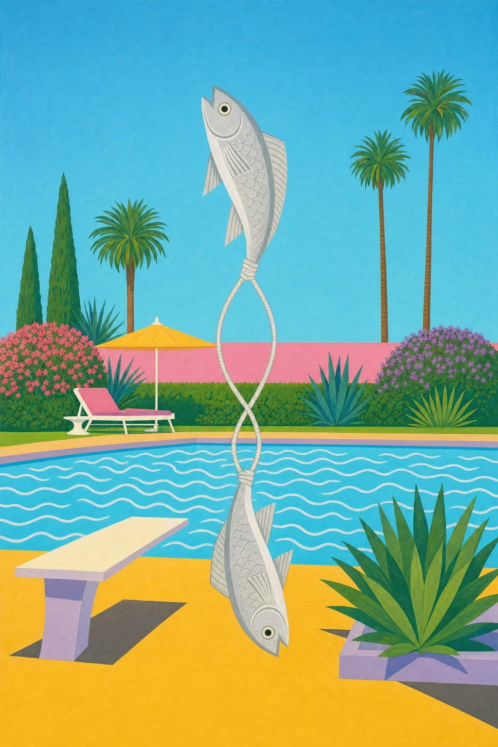 Pisces — Pool & Palm — Portrait