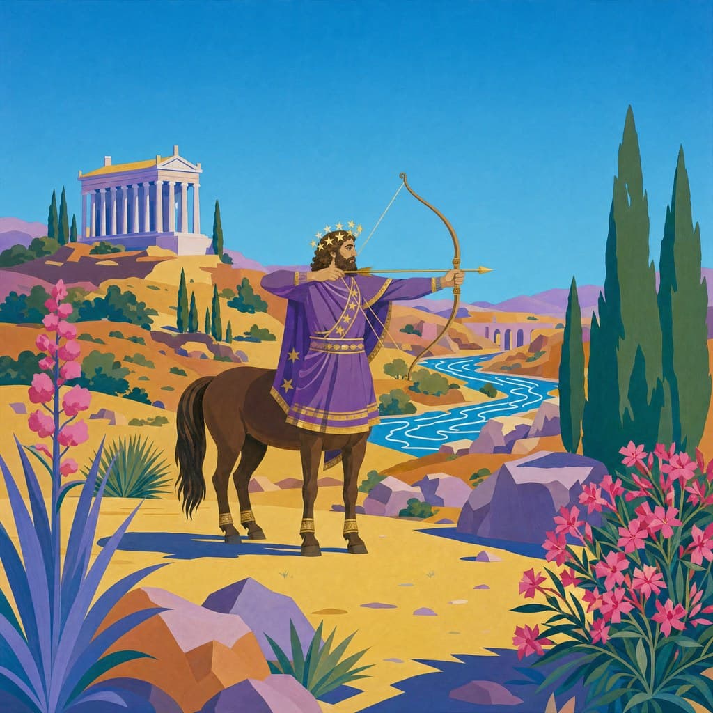 Sagittarius — Pool & Palm — Square