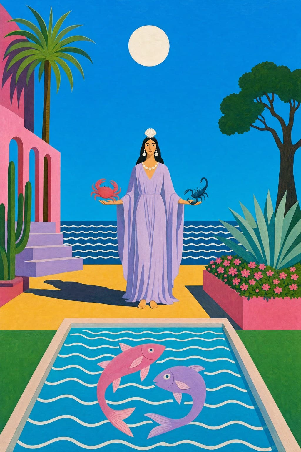 The Water Trine — Pool & Palm — Portrait