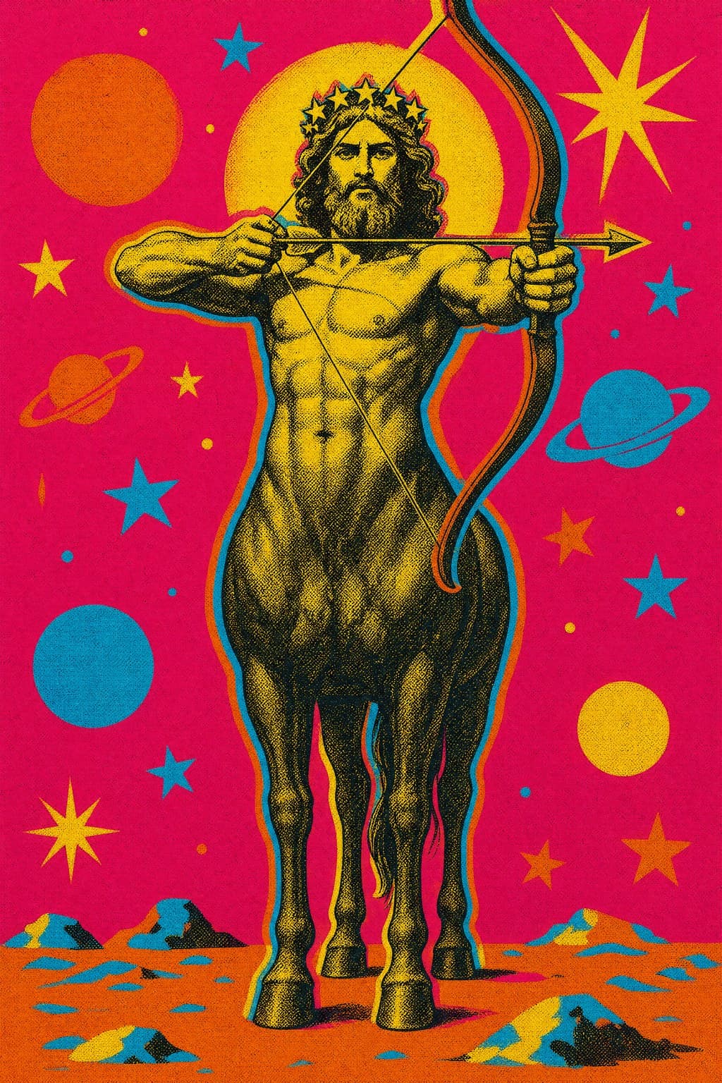 Sagittarius — Silkscreen Pop — Portrait