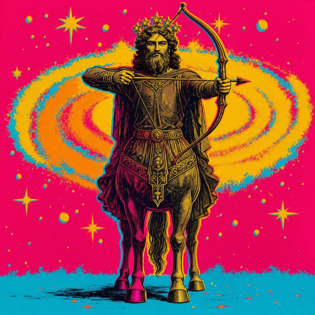 Sagittarius — Silkscreen Pop — Square