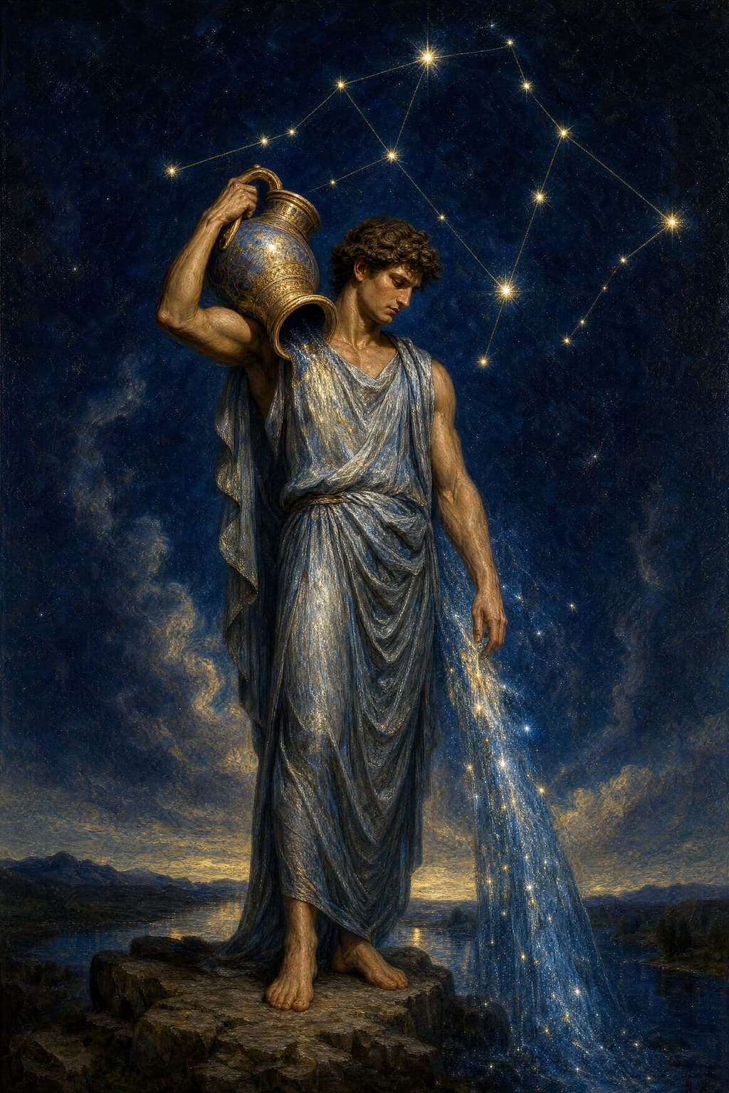 Aquarius, The Water-Bearer — painted study