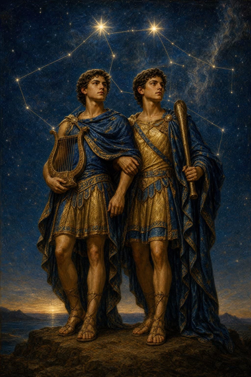 Gemini, The Twins — painted study