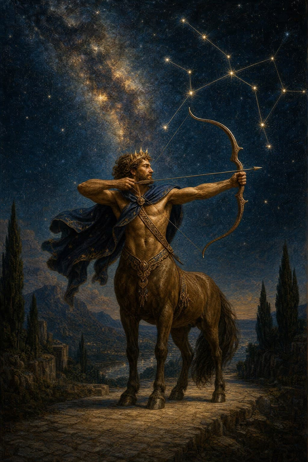 Sagittarius, The Archer — painted study