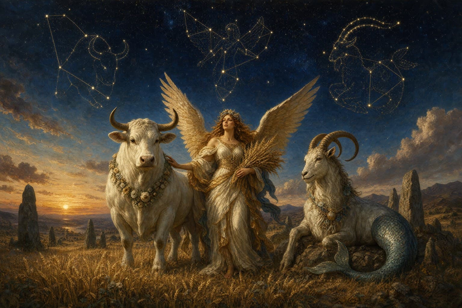 The Earth trine — Taurus · Virgo · Capricorn